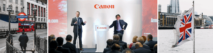 Live-Webinare für das Kick Off Meeting von Canon Europe in London